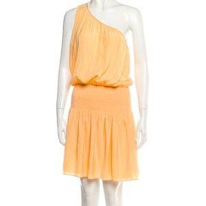 Ramy Brook One Shoulder Fit & Flare Mini Dress with Smocked Waist - Size XS